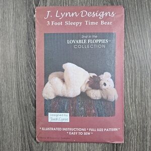 NEW J. Lynn Designs 3 Foot Sleepy Time Bear Pattern